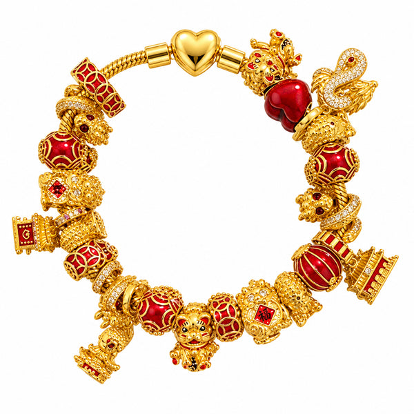 ORIENTAL RED and GOLD Bracelet