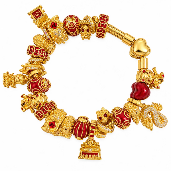 ORIENTAL RED and GOLD Bracelet