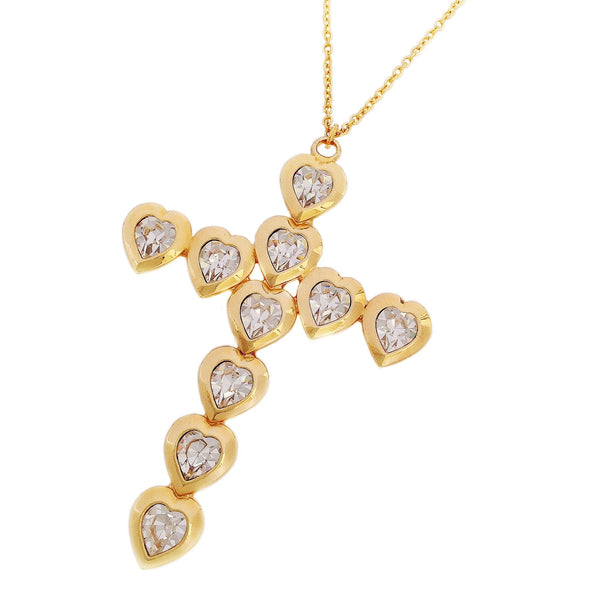 TRINITY Cross Necklace CRYSTAL hearts