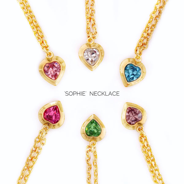 SOPHIE necklace LIGHT ROSE PINK heart
